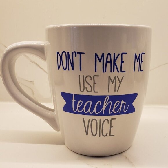 TEACHER mug Oversized "Don't make me use my teacher voice" White - Picture 3 of 7